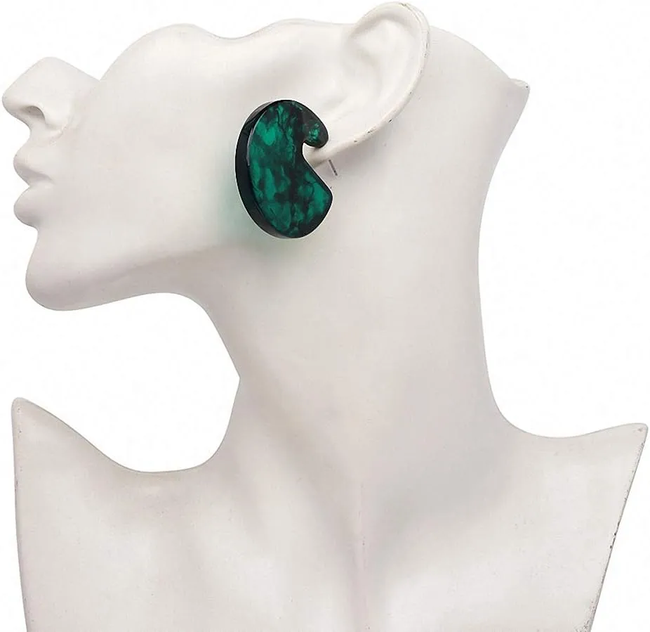 Women Party Accessories Boho Acrylic Brown Earring Statement Resin Stud Earrings