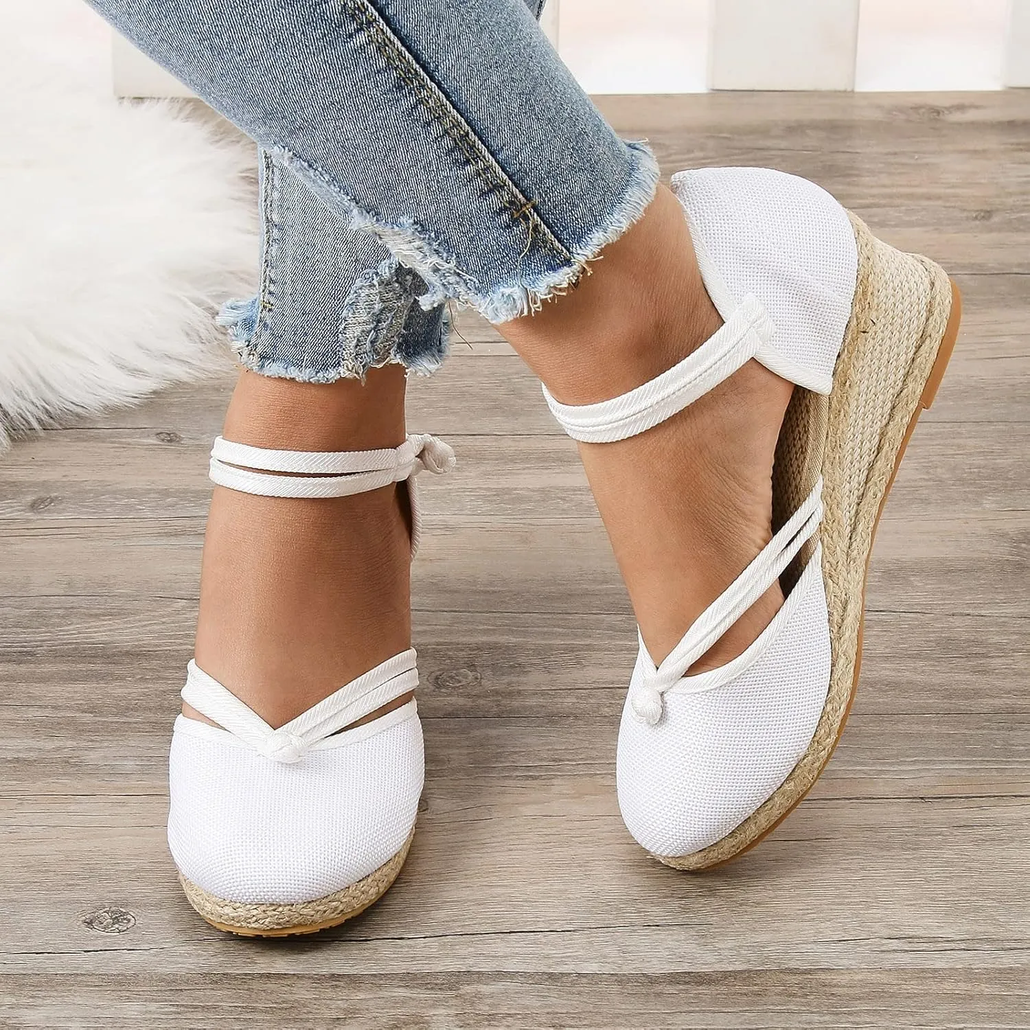Women Shoes Sandals Platform Wedge Fashion Versatile Braided Breathable Wedge Sandals for Women Shoes