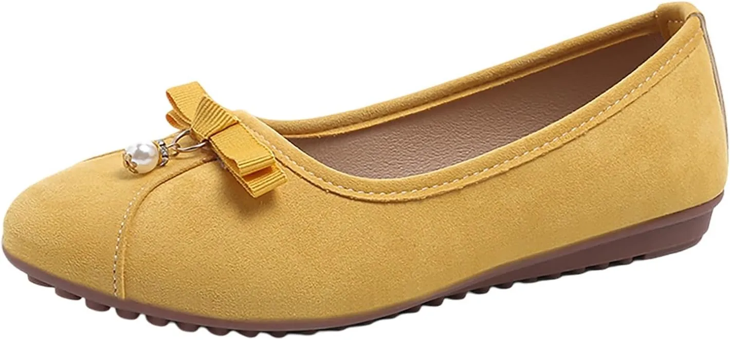 Women's Casual Wedge Shoes with Bow Detail Comfortable Slip-On Design for Daily Wear Jeans Outfit All Season