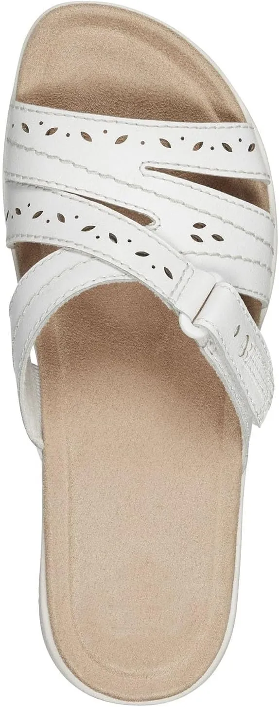 Womens Flat Sandals Summer Arch Support Orthopedic Comfort Plantar Fasciitis Soft Cushion Slippers Straps Breathable Slip on Comfortable Walking Slides
