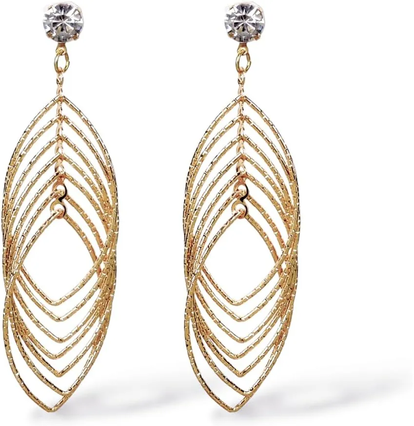 Women's Geometric Dangle And Drop Cubic Zirconia Earrings, Gold Dangling Earrings, Bridal Earrings, Chandelier Earrings, Cubic Zirconia Earrings, Dangle Drop Earrings, Fashion Earrings
