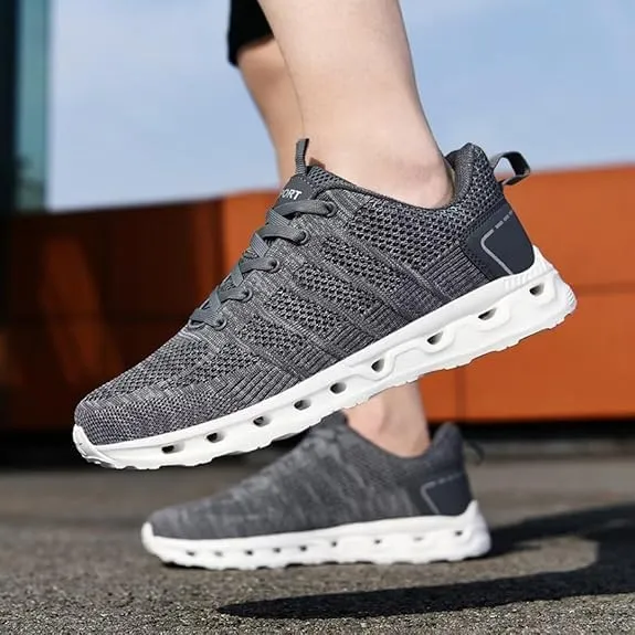 Women's Leather Outdoor Mesh Shoes Breathable Summer Sneakers Sports Shoes Breathable Mesh Non-Slip Lightweight Casual Sneakers