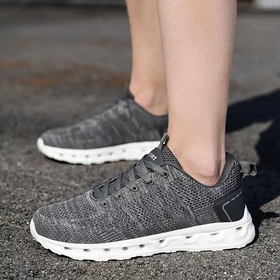 Women's Leather Outdoor Mesh Shoes Breathable Summer Sneakers Sports Shoes Breathable Mesh Non-Slip Lightweight Casual Sneakers