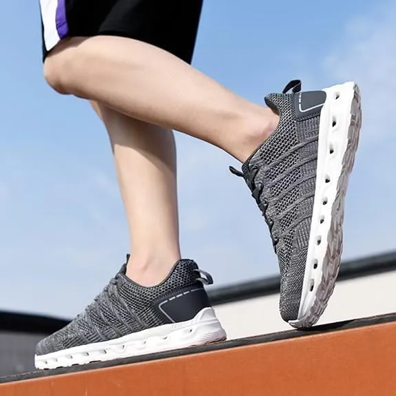Women's Leather Outdoor Mesh Shoes Breathable Summer Sneakers Sports Shoes Breathable Mesh Non-Slip Lightweight Casual Sneakers