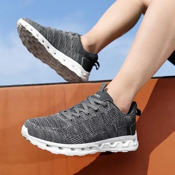 Women's Leather Outdoor Mesh Shoes Breathable Summer Sneakers Sports Shoes Breathable Mesh Non-Slip Lightweight Casual Sneakers