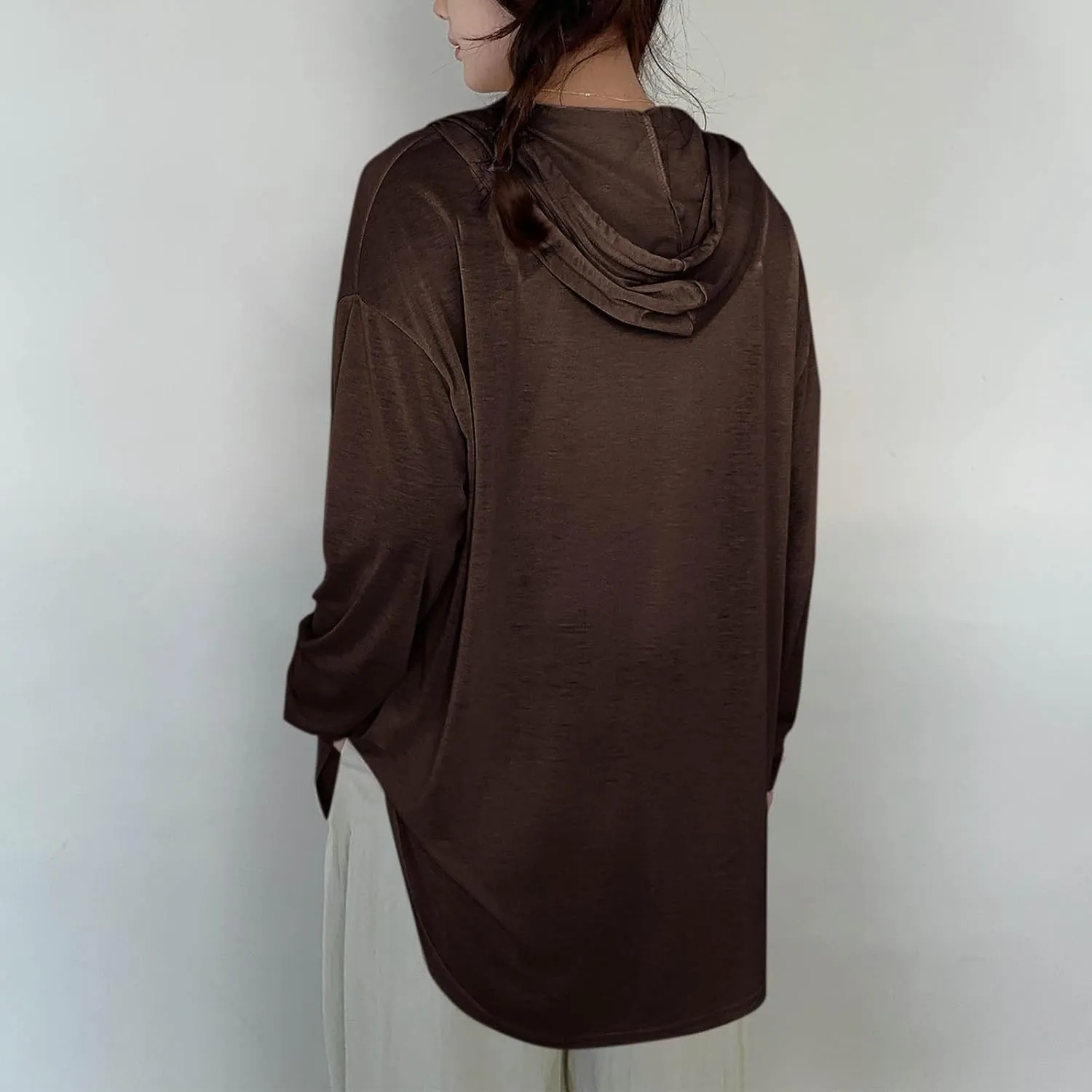 Womens Lightweight Casual Hoodie Cardigans Open Front Cover Ups Long Sleeve Outwear Coat Sun Protection Cover Clothes