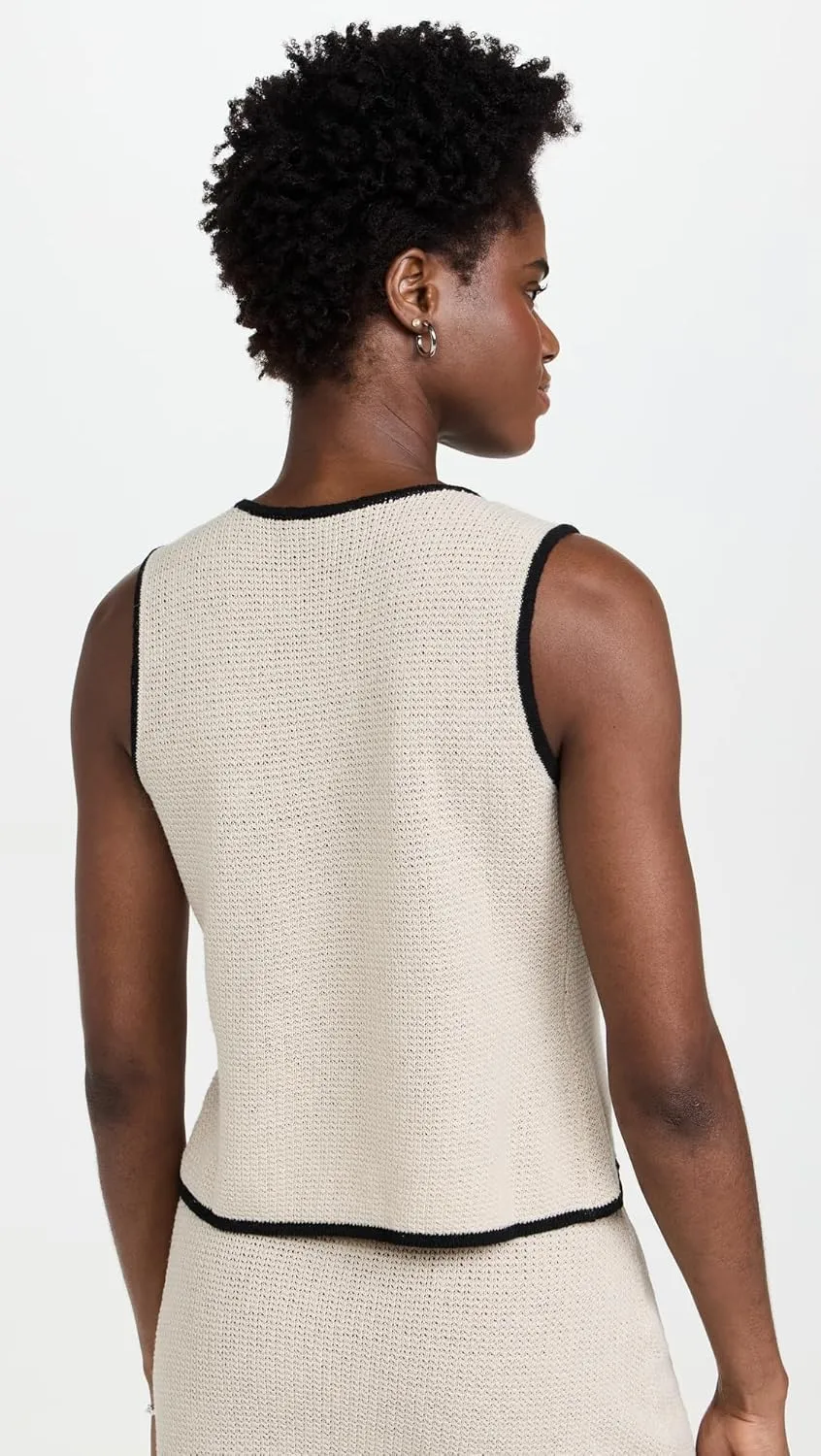 Women's Linen Knit Tie Front Tank