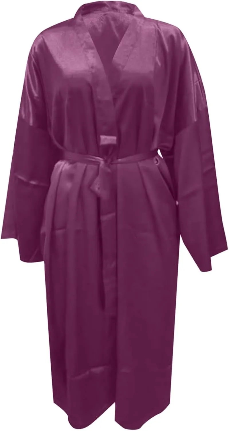 Women's Plus Size Satin Robes Plus Size Silky Kimonos Robes Sleepwear Short plus Size Long Nightgown