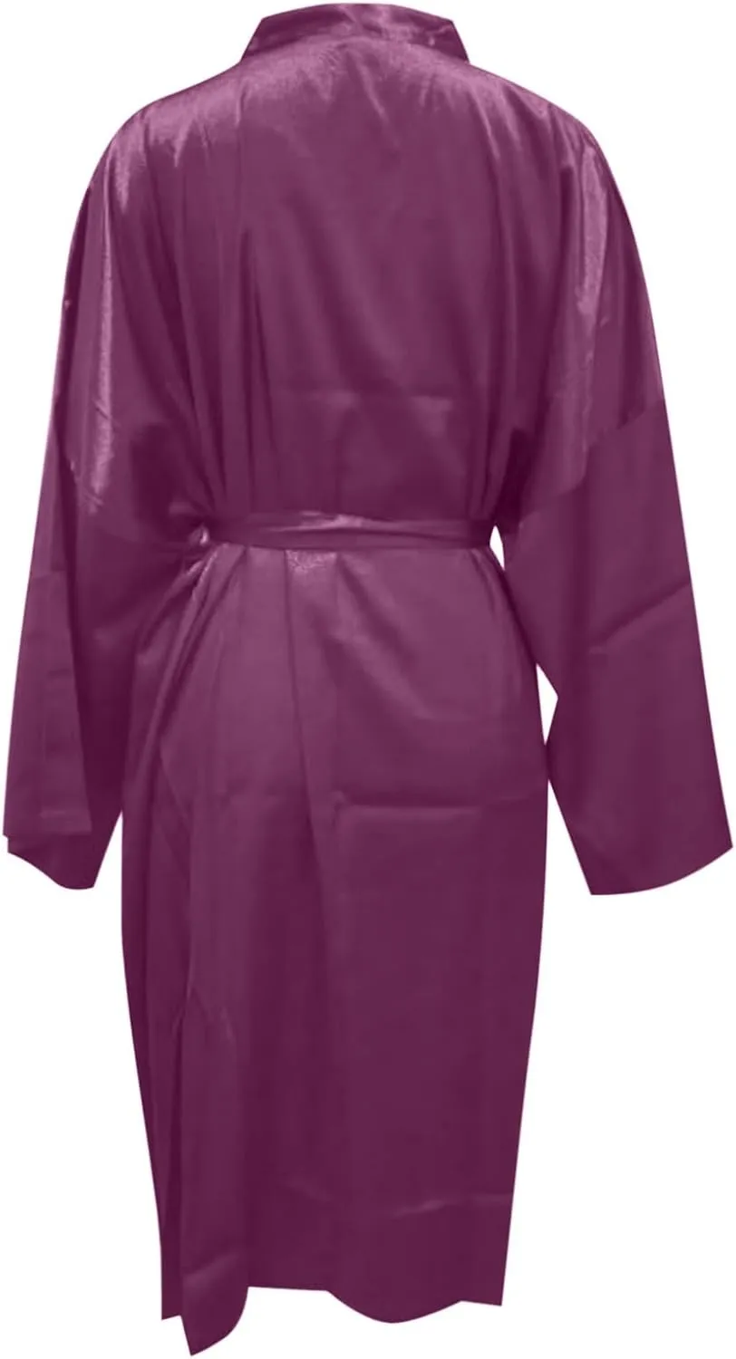 Women's Plus Size Satin Robes Plus Size Silky Kimonos Robes Sleepwear Short plus Size Long Nightgown
