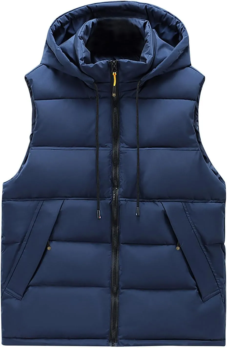 Womens Puffer Vest Padded Warm Winter Vest Coat Full Zip Stand Collar Hooded Cold Proof Comfy Down Vest Jackets