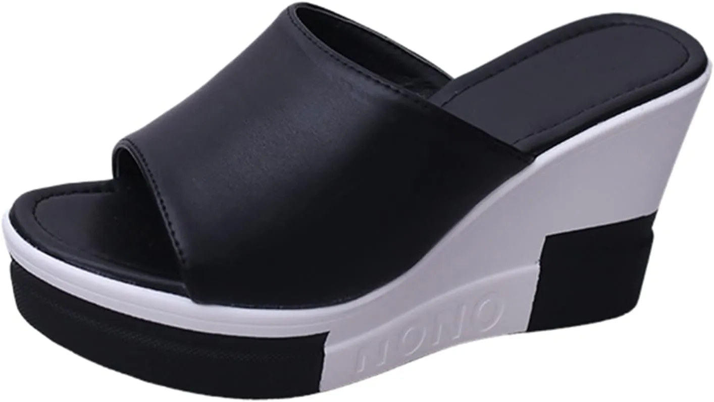 Womens Sandals Dressy Cute Retro Slip on Slippers Casual Fashion Summer Outdoor Lightweight Platform Wedge Sandal