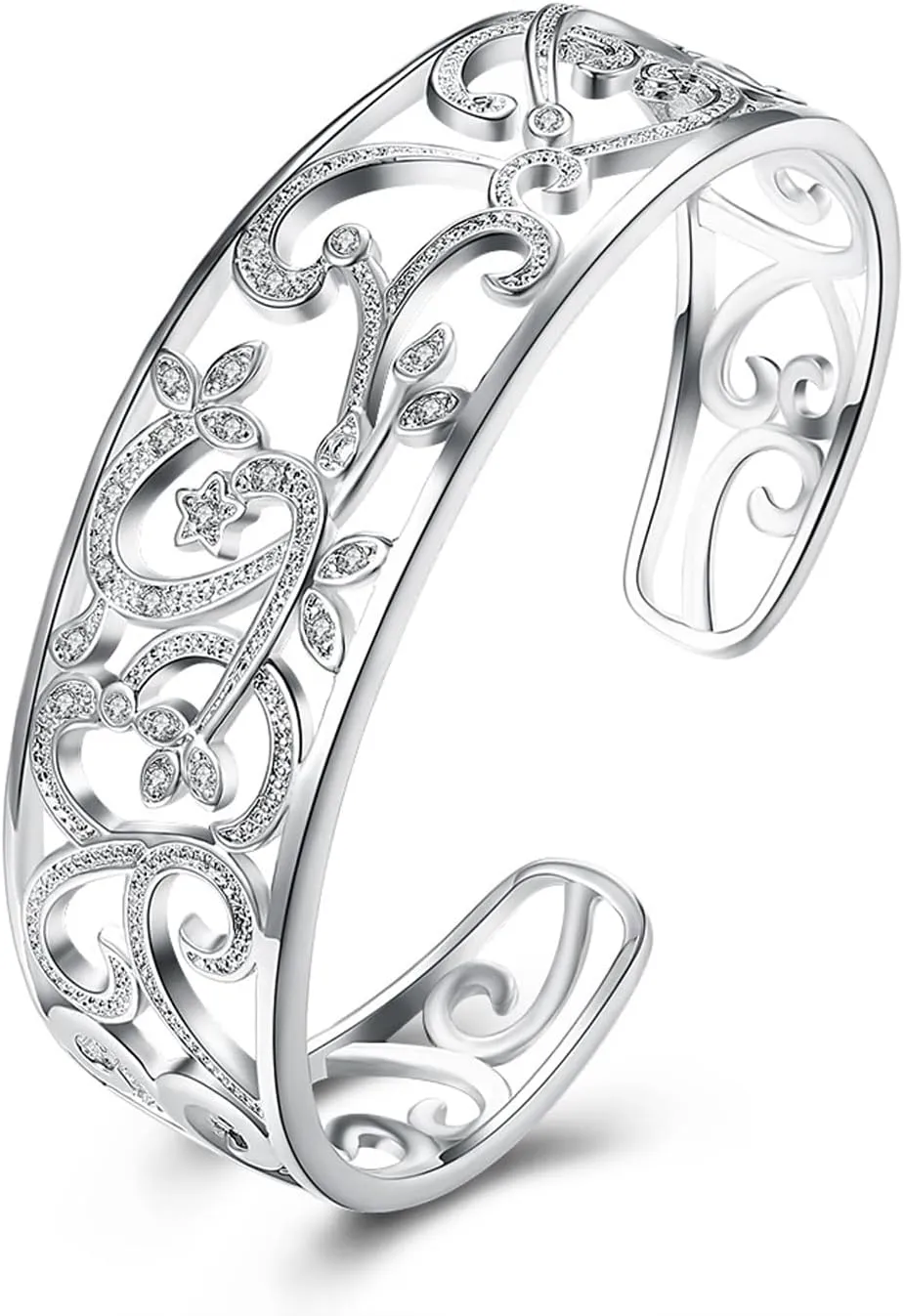 Women's Silver Bracelets Handmade Bracelets 925 Sterling Silver Bangle Bracelet Stackable Bangles for Women
