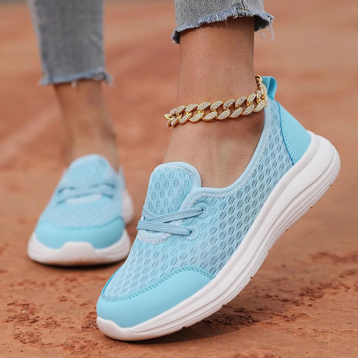 Women's Soft Sole Mesh Comfort Orthopedic Shoes, Orthopedic Shoes for Women Wide Width Arch Support Slip On Comfortable Walking Orthotic Sneakers