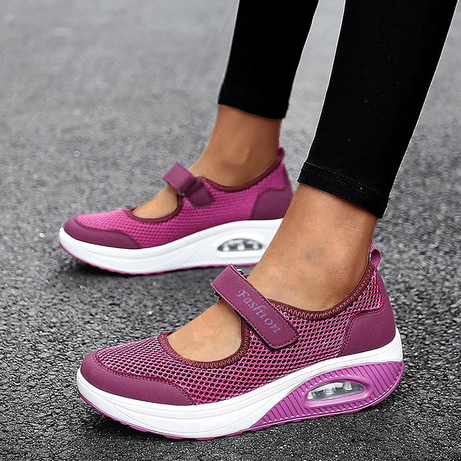 Women's Walking Shoes Comfortable Nurse Shoes Wide Non-Slip Sneakers Breathable Mesh Loafers Platform Orthopedic Sneakers