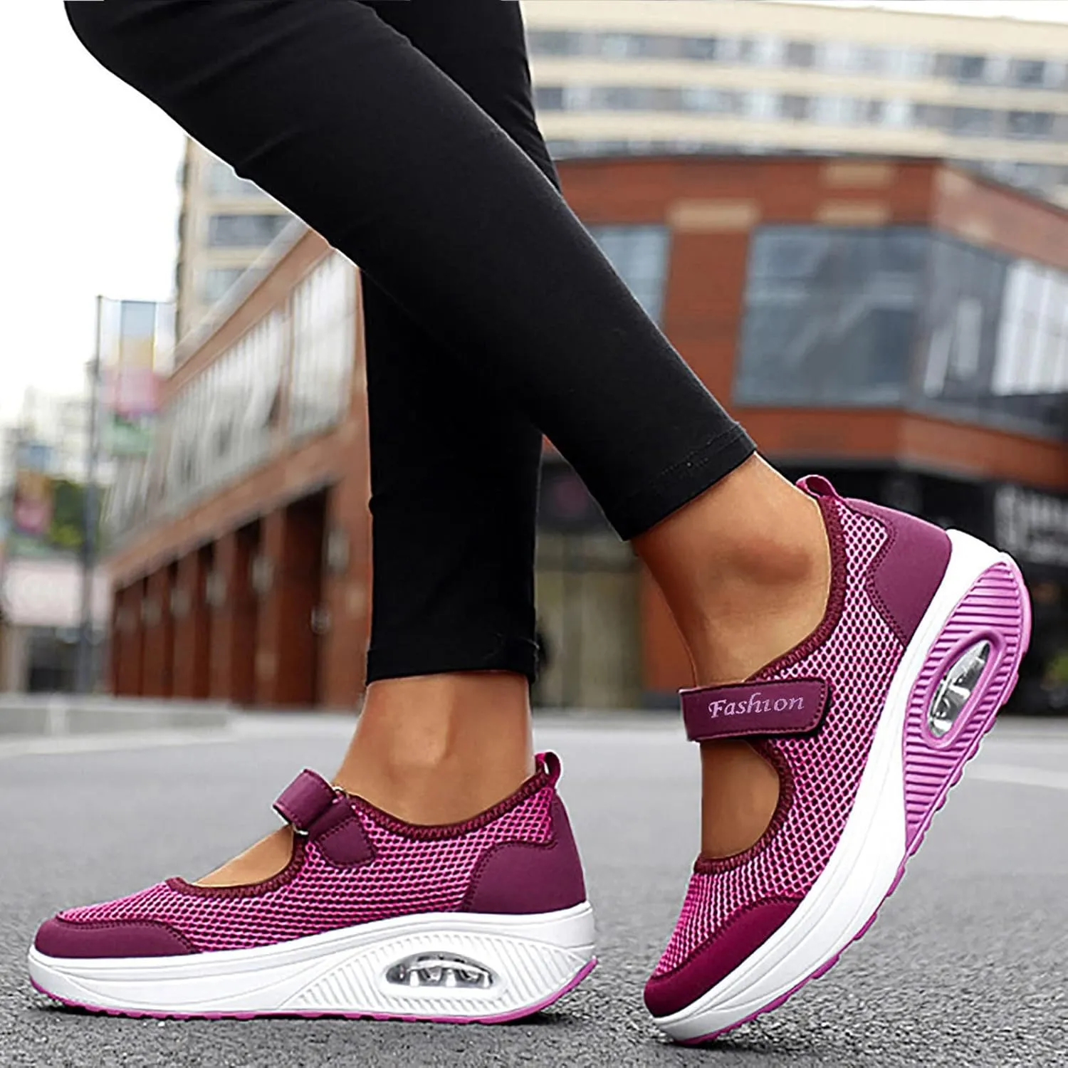 Women's Walking Shoes Comfortable Nurse Shoes Wide Non-Slip Sneakers Breathable Mesh Loafers Platform Orthopedic Sneakers