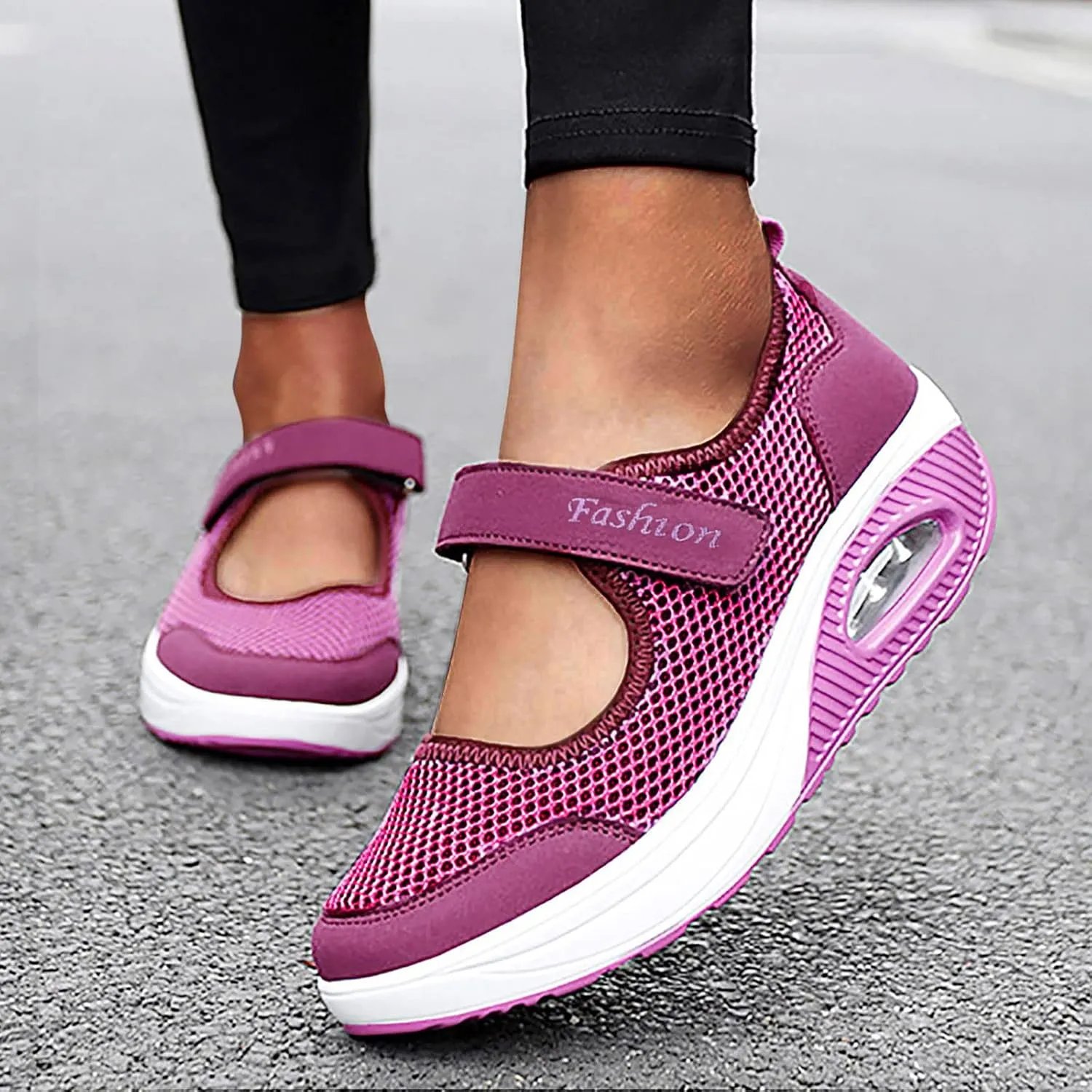 Women's Walking Shoes Comfortable Nurse Shoes Wide Non-Slip Sneakers Breathable Mesh Loafers Platform Orthopedic Sneakers