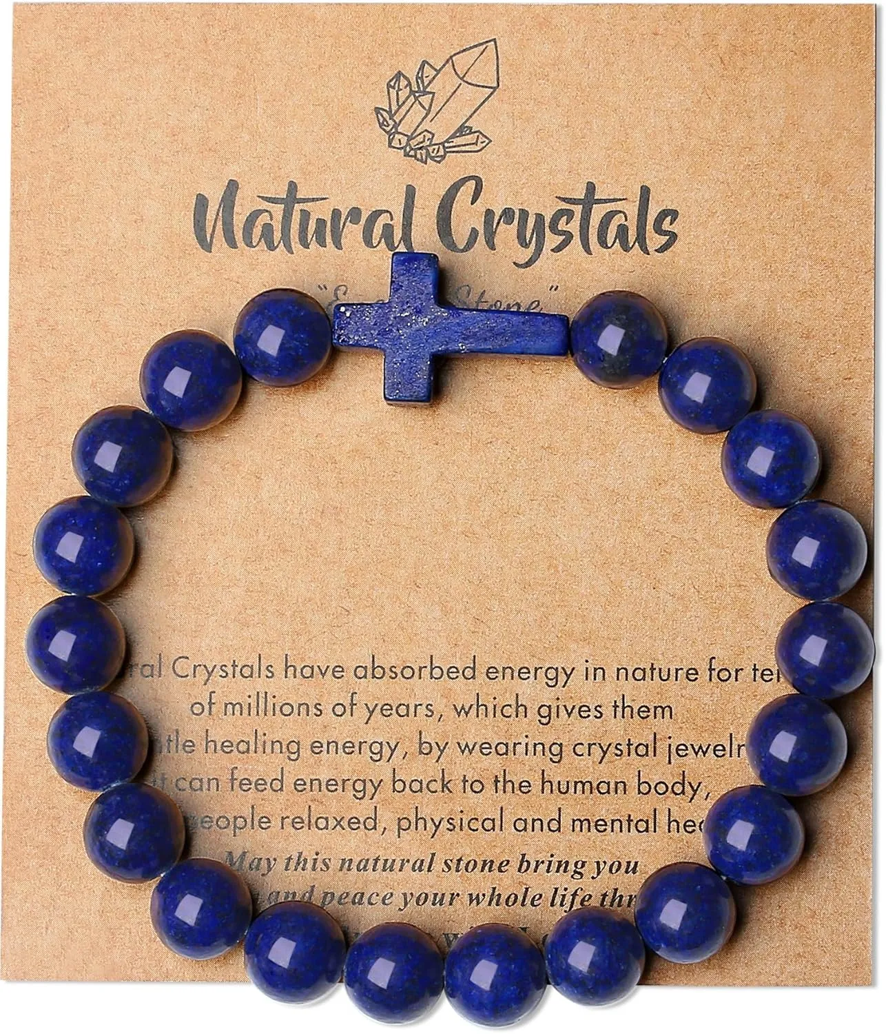 XIANNVXI Crystal Bracelet for Women Men 8 mm Natural Stone Beaded Bracelets Cat Bracelets Cross Bracelets Heart Bracelelt Jewelry for Women Birthday Gifts Stretch Bracelet