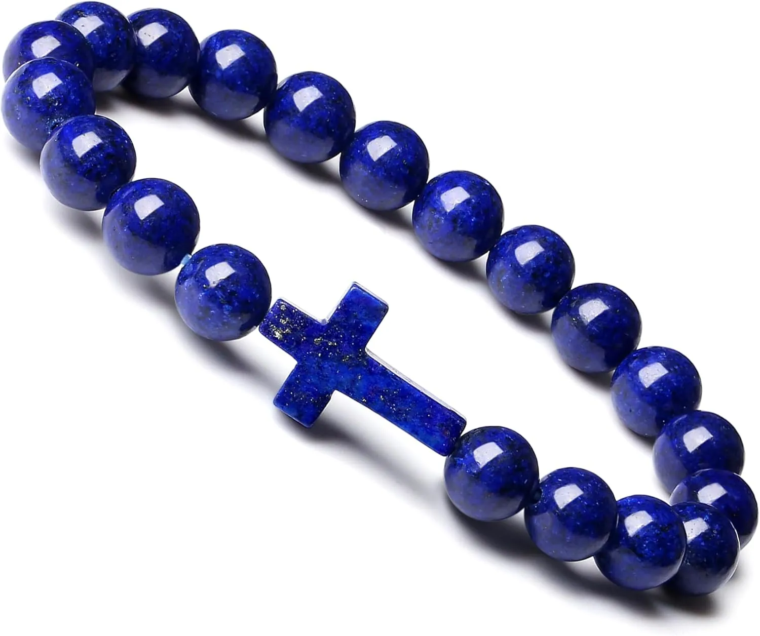 XIANNVXI Crystal Bracelet for Women Men 8 mm Natural Stone Beaded Bracelets Cat Bracelets Cross Bracelets Heart Bracelelt Jewelry for Women Birthday Gifts Stretch Bracelet
