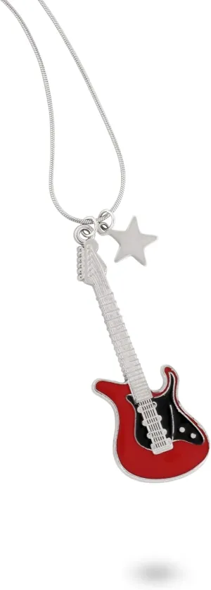 Y2K Grunge Punk Rock Guitar Cool Pendant Necklace Jewelry for Women