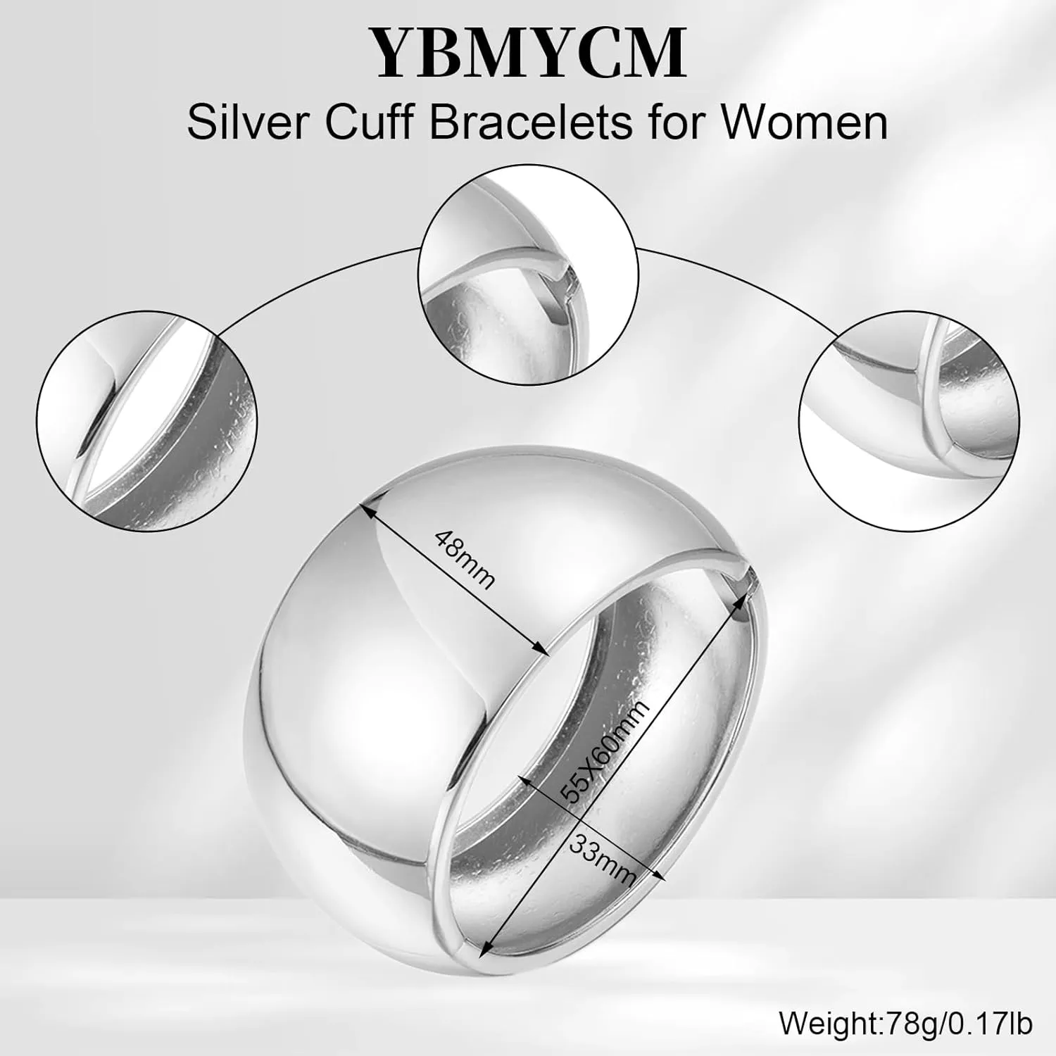 YBMYCM Chunky Gold Bangle Bracelets for Women Trendy Wide Chunky Cuff Bracelets Wrap Bracelet