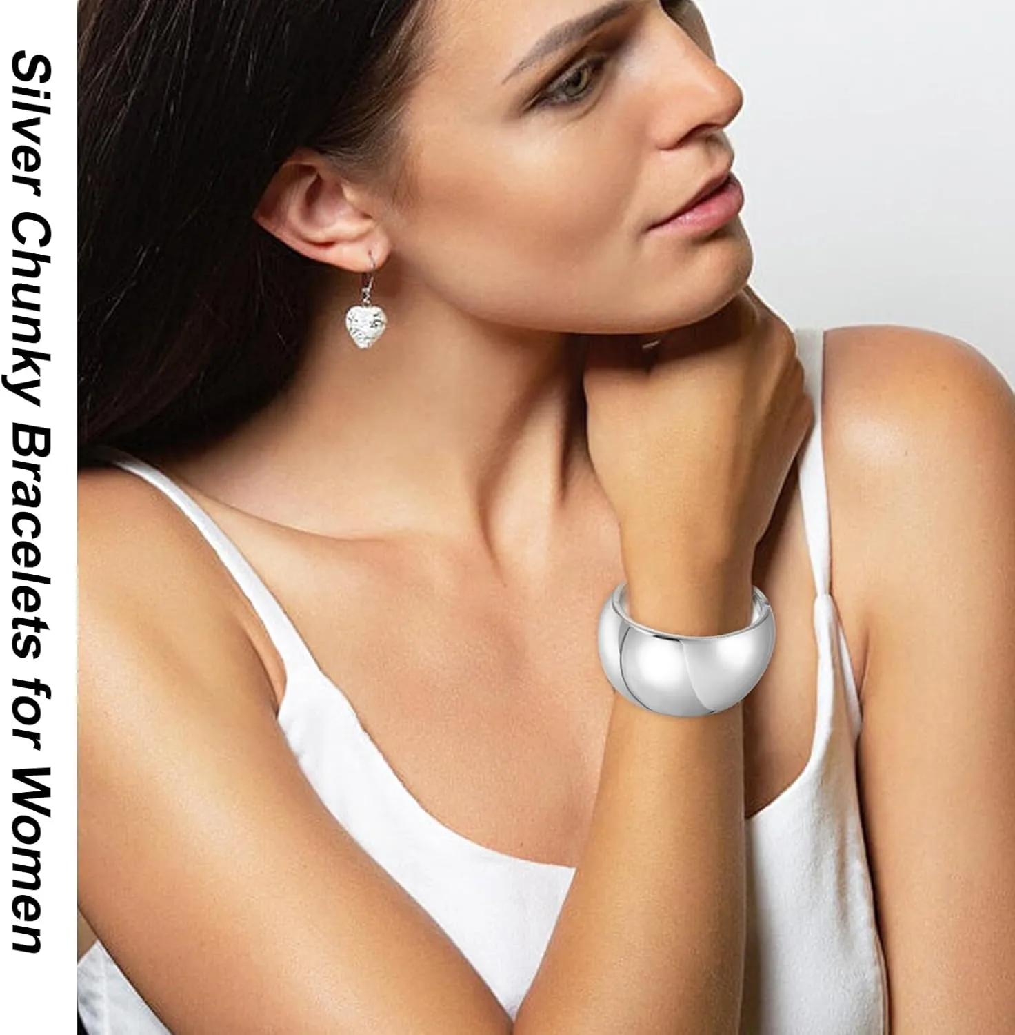 YBMYCM Chunky Gold Bangle Bracelets for Women Trendy Wide Chunky Cuff Bracelets Wrap Bracelet