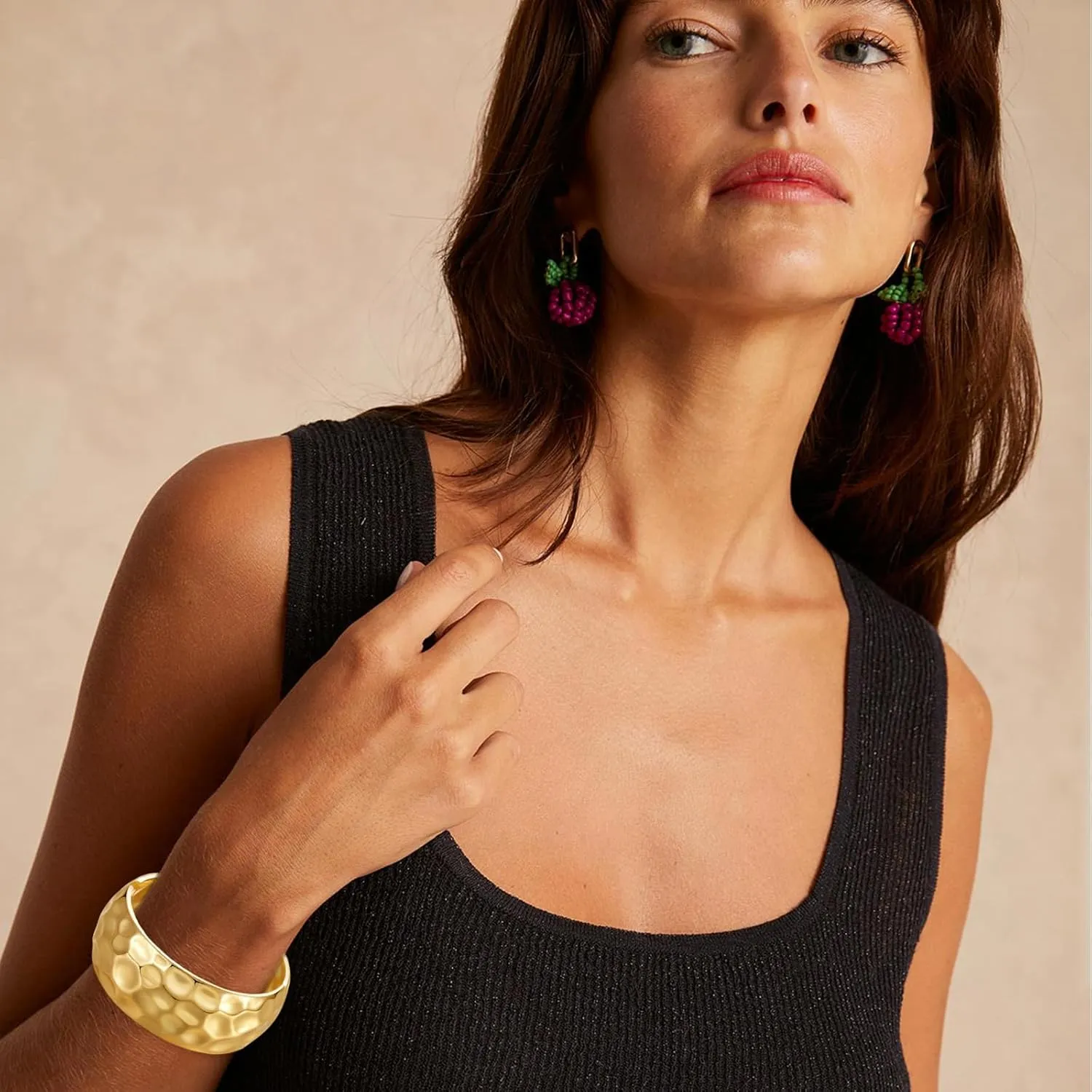 YBMYCM Chunky Gold Bangle Bracelets for Women Trendy Wide Chunky Cuff Bracelets Wrap Bracelet