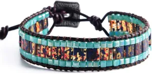 YGLINE Handmade Seed Beaded Bracelets Friendship Bracelets Adjustable Link Bracelet for Womens