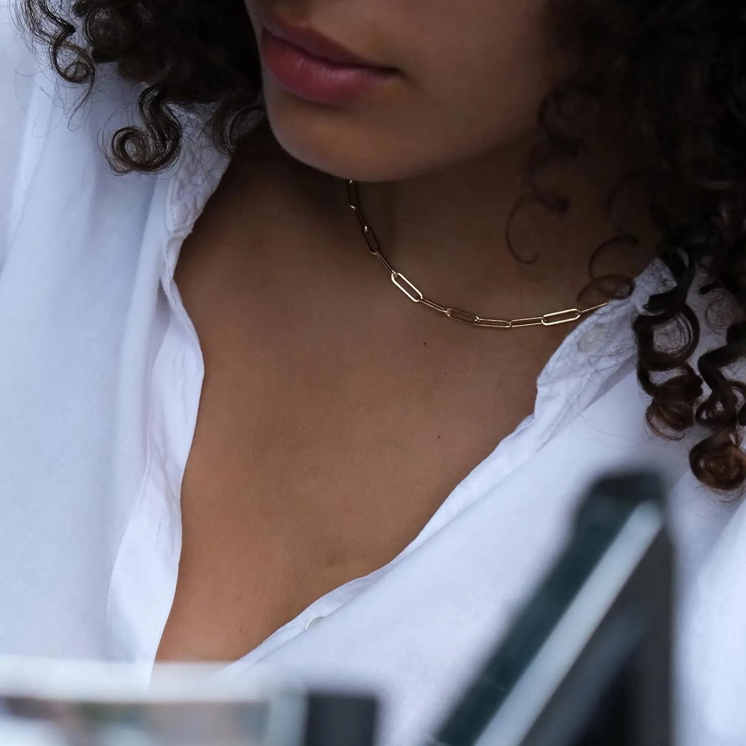 Yoosteel Gold Initial Necklaces for Women, 14K Gold Plated Dainty Layering Paperclip Link Chain Necklace Coin Initial Layered Necklaces for Women Personalized Birthday Gifts