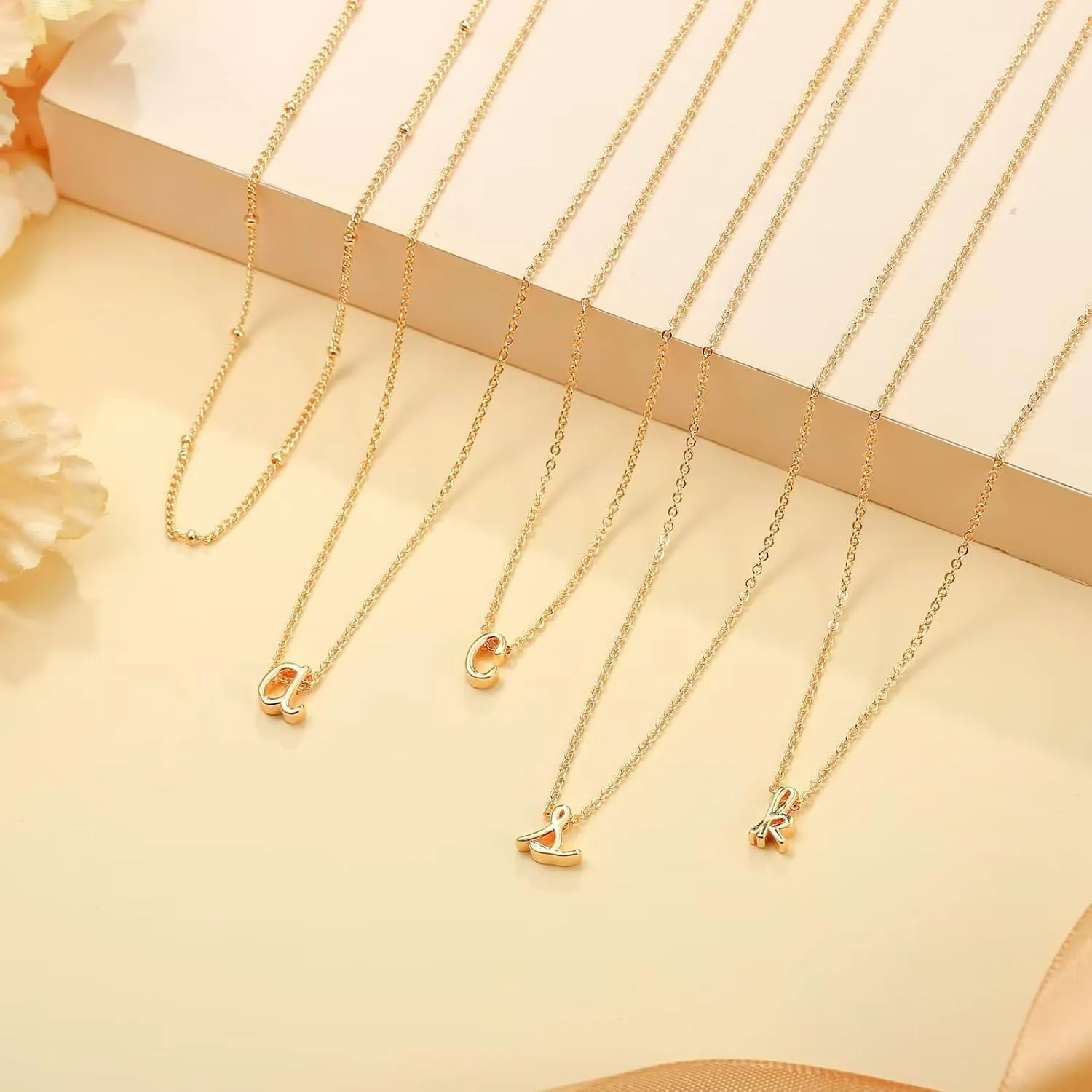 Yoosteel Layered Initial Necklaces for Women, 14K Gold Plated Dainty Layering Letter Necklace Personalized Monogram Layered Gold Silver Initial Necklaces for Women Jewelry