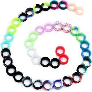 Yrogcu Ear Tunnels Plugs Piercing Set : Double Flared Hollow Soft-Silicone Ear Tunnels and Plugs Ear Gauges Ear Expander Stretcher Body Piercing Jewelry 8g-1" Collection