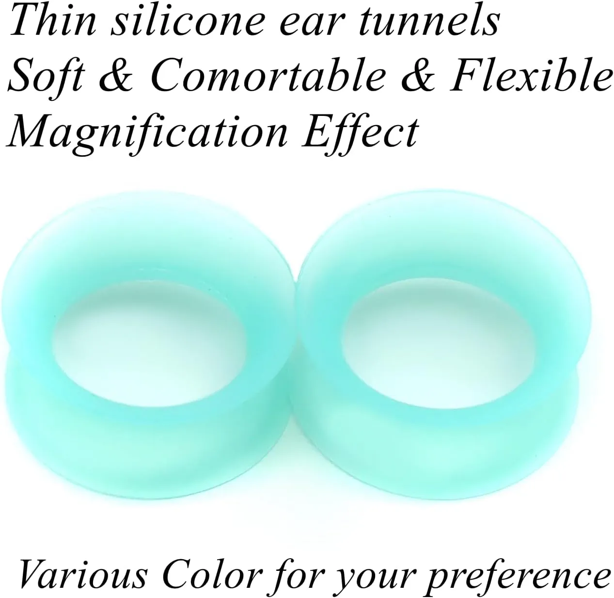 Yrogcu Ear Tunnels Plugs Piercing Set : Double Flared Hollow Soft-Silicone Ear Tunnels and Plugs Ear Gauges Ear Expander Stretcher Body Piercing Jewelry 8g-1" Collection