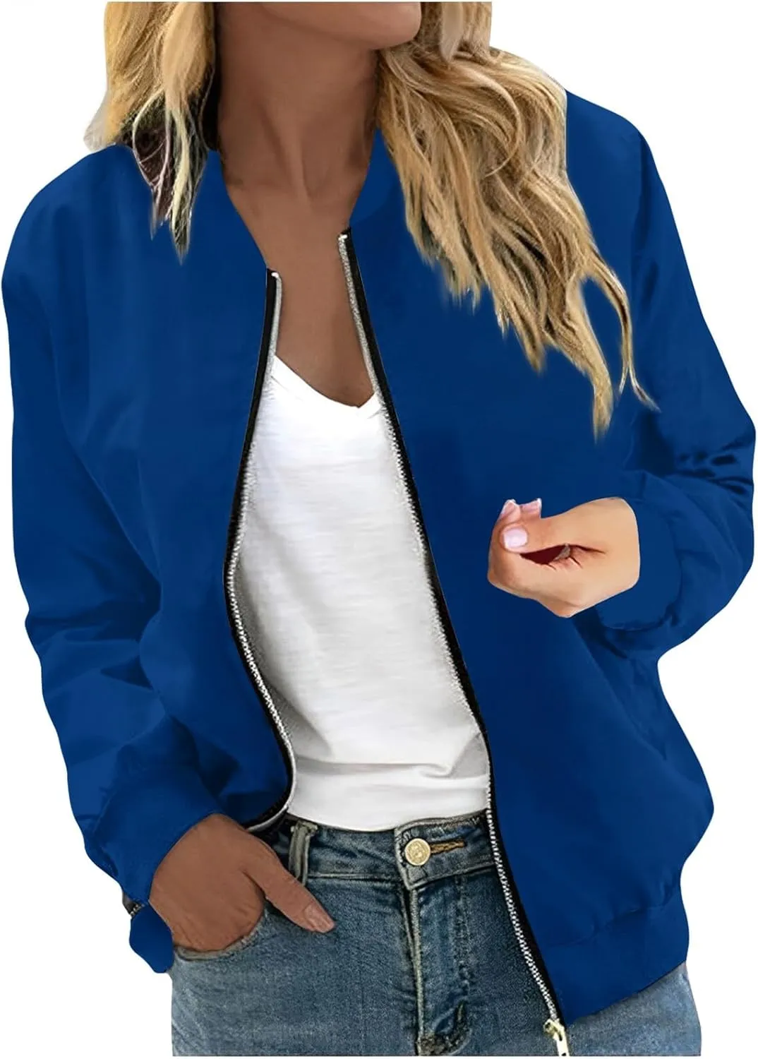 Zip Up Jackets for Women 2025 Fall Plain/Graphic Lightweight Jacket Teen Girl Bomber Jacket Winter Outerwear Coat