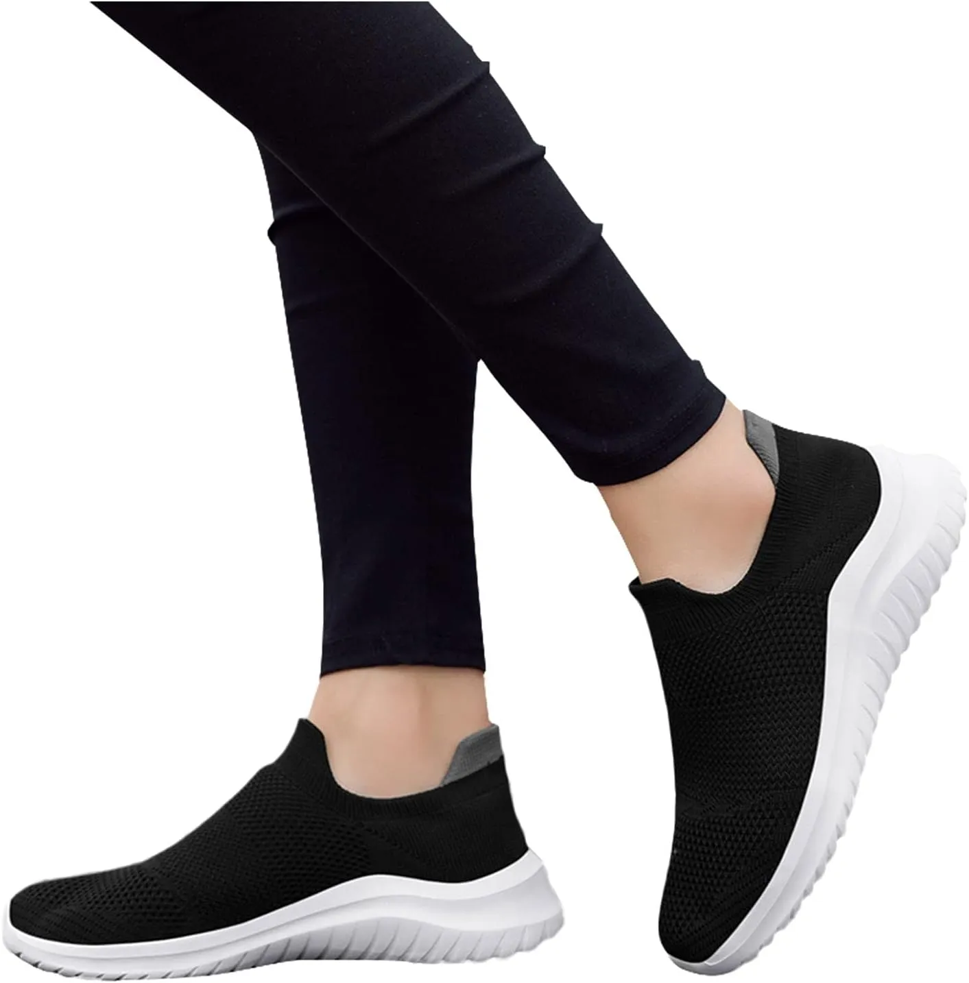 ZSpzx Women's Walking Shoes with Arch Support Mesh Flat Breathable Slip on Sneakers for Plantar Fasciitis Mesh Trainers Comfortable Casual Athletic Running Jogging Shoes for Gym Travel Daily Wear