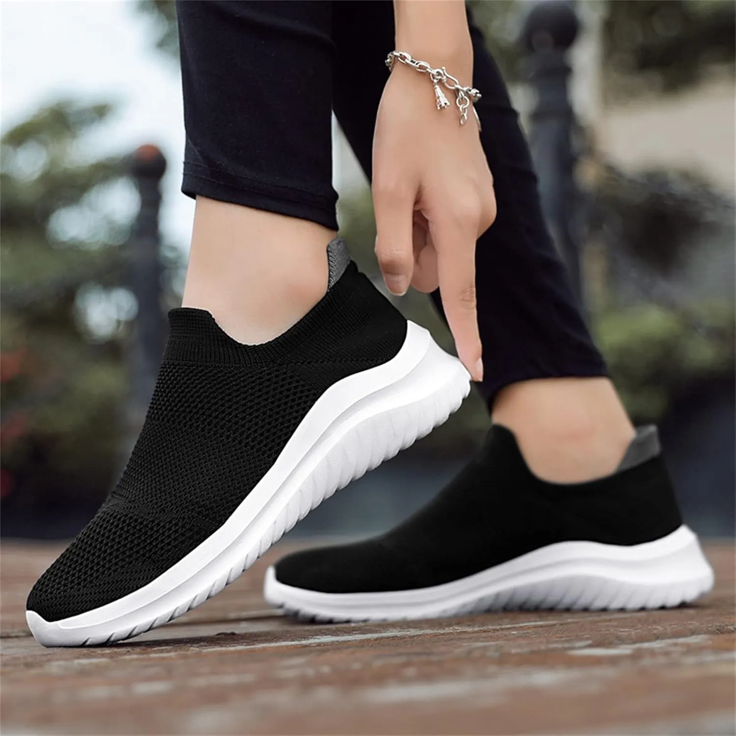ZSpzx Women's Walking Shoes with Arch Support Mesh Flat Breathable Slip on Sneakers for Plantar Fasciitis Mesh Trainers Comfortable Casual Athletic Running Jogging Shoes for Gym Travel Daily Wear